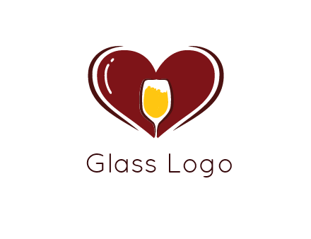 wine glass in heart