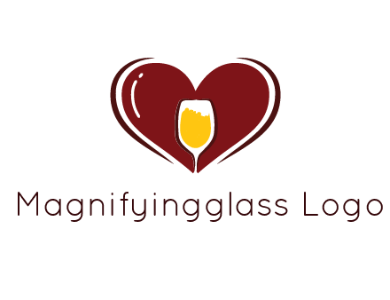 wine glass in heart