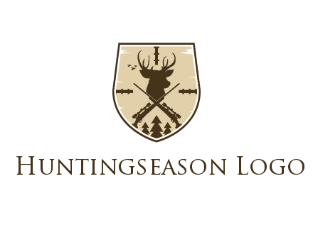 deer head with target and hunting rifles