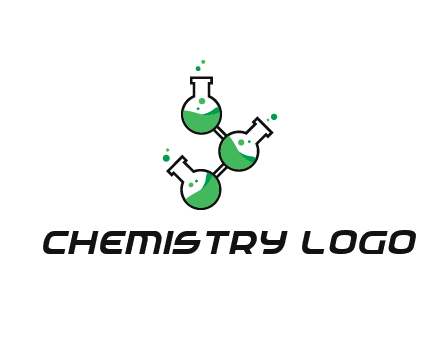 chemical flask with liquid connected to eachother