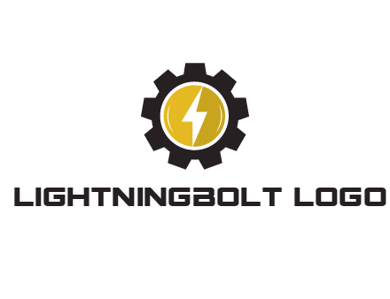 lightning bolt in circle in gear 