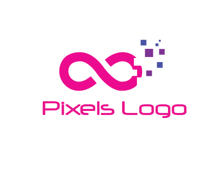 infinity sign with pixels