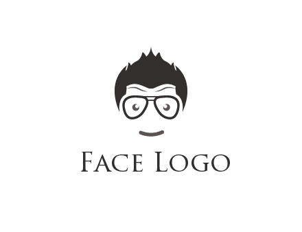 negative spacing man face wearing glasses