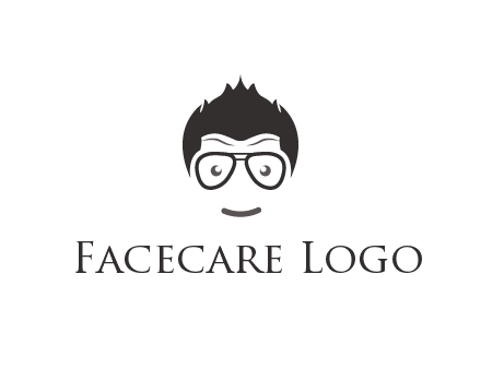 negative spacing man face wearing glasses