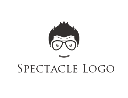 negative spacing man face wearing glasses