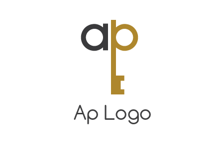 letter ap forming key symbol