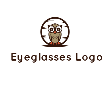 circle behind owl with big eyes