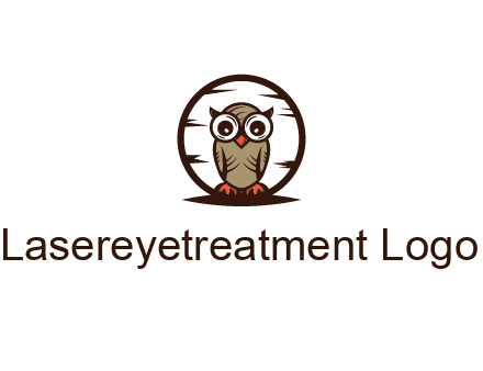 circle behind owl with big eyes