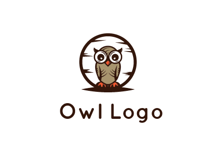 circle behind owl with big eyes