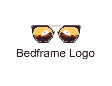 desert scenery in sunglasses