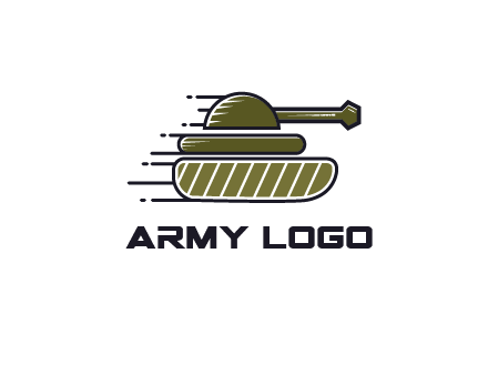 military tank with speedy lines