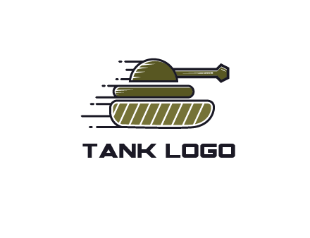 military tank with speedy lines