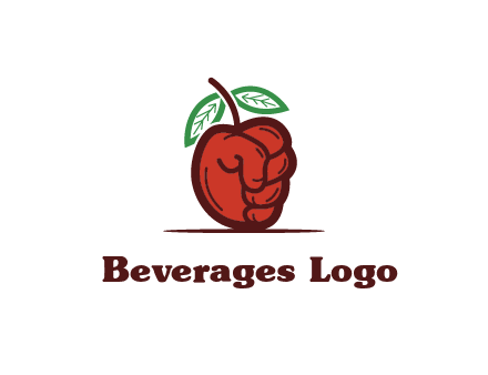 red apple for beverage logo