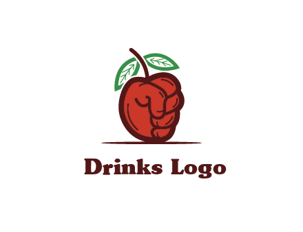 red apple for beverage logo