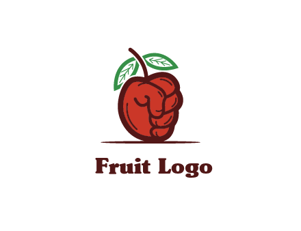 red apple for beverage logo