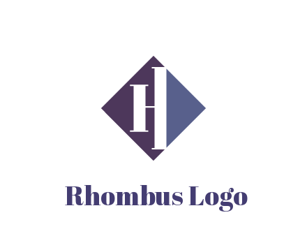 abstract letter H in rhombus