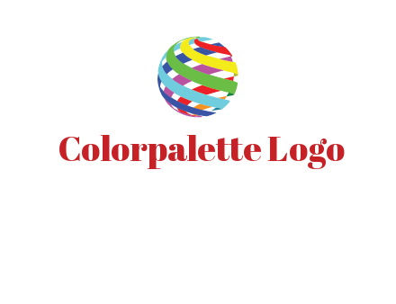 colorful ribbons wrapped in globe 