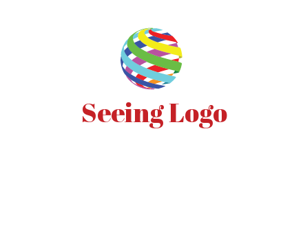 colorful ribbons wrapped in globe 