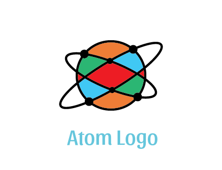 colorful circle with atomic lines