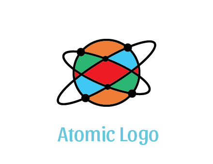 colorful circle with atomic lines