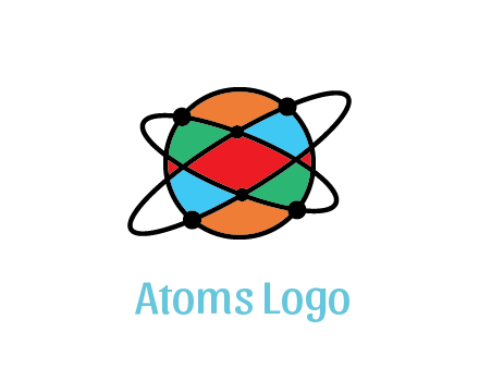 colorful circle with atomic lines