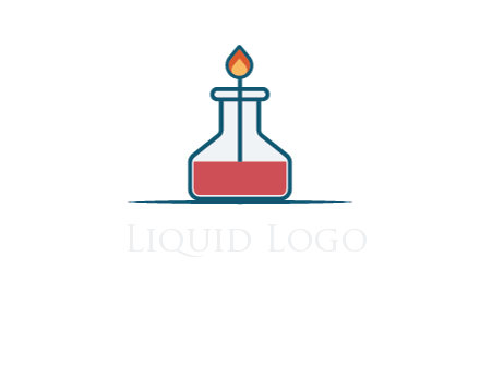 fire in flask with liquid