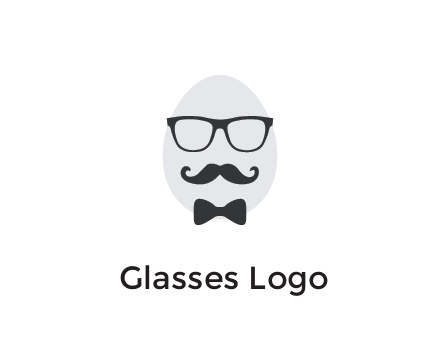 glasses with bow and moustache on egg