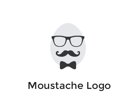 glasses with bow and moustache on egg