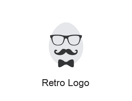glasses with bow and moustache on egg