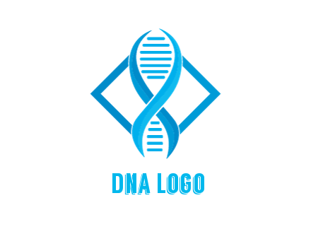 rhombus behind abstract DNA strand