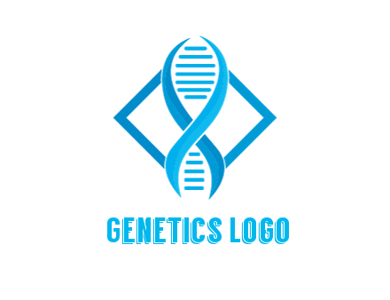 rhombus behind abstract DNA strand