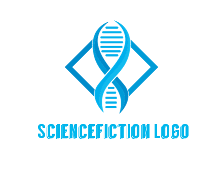 rhombus behind abstract DNA strand