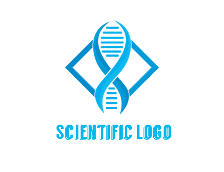 rhombus behind abstract DNA strand