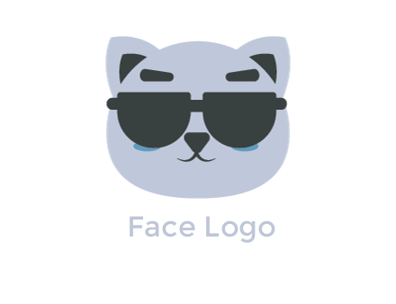 cat face wearing glasses