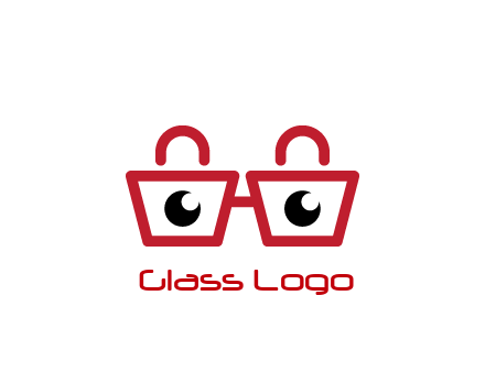 shopping bags with circles forming glasses