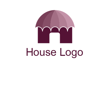 umbrella forming awning on house