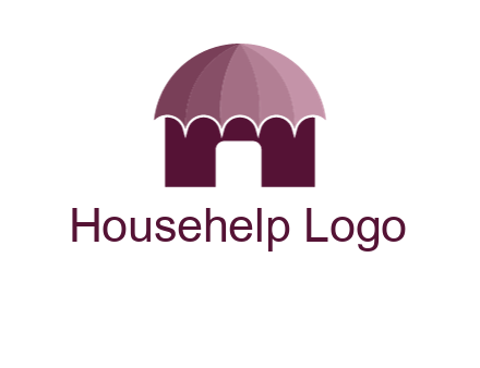 umbrella forming awning on house