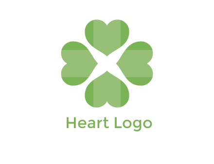 hearts rotating forming clover