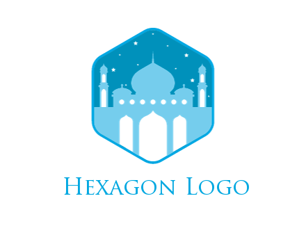 mosque with stars in hexagon