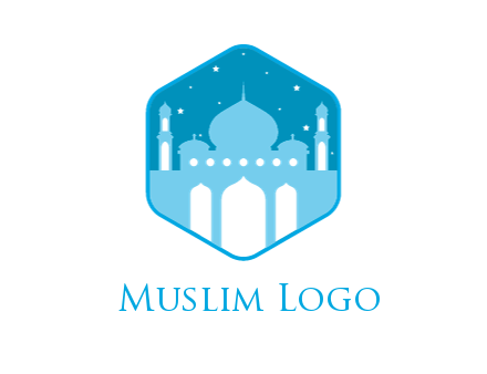 mosque with stars in hexagon