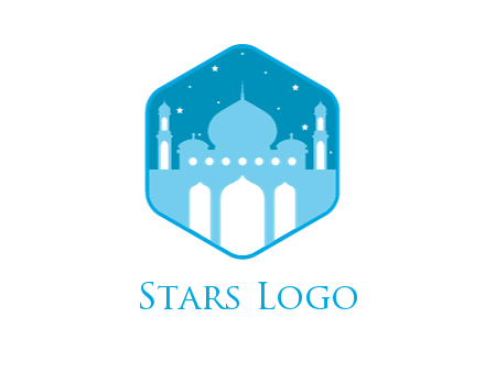 mosque with stars in hexagon