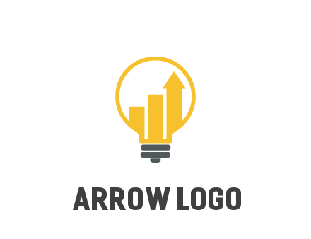 bar graph with arrow in lightbulb