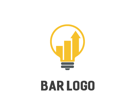 bar graph with arrow in lightbulb