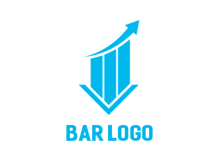 bar graph with swoosh arrow