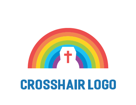 cross in negative spacing cross in rainbow