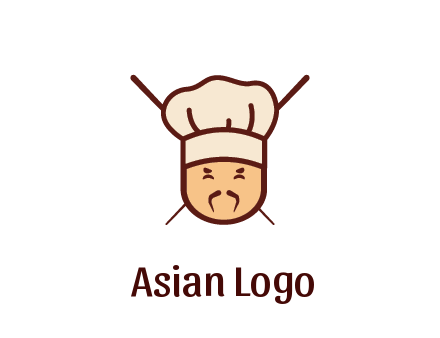 chopsticks behind man wearing chef hat