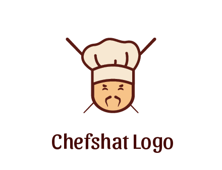 chopsticks behind man wearing chef hat