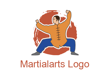 man in karate stance
