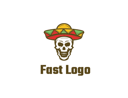 skull wearing sombrero