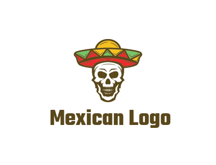 skull wearing sombrero